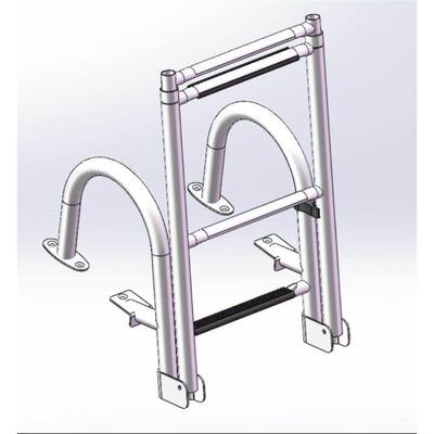 亚马逊热卖游配不M2596S件艇锈钢四节梯手折叠扶梯
