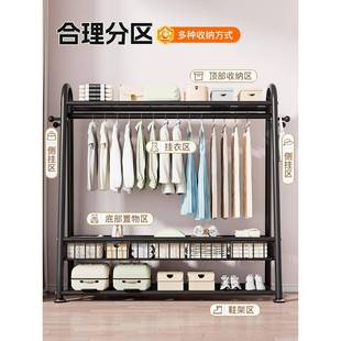 简挂衣架落阳地家服用室内卧室客厅台EIH晾易衣架子可移动收纳衣