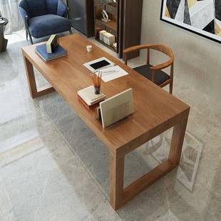 简约现代577长单人书桌办家具公司职员电脑会全议桌桌实木办公公
