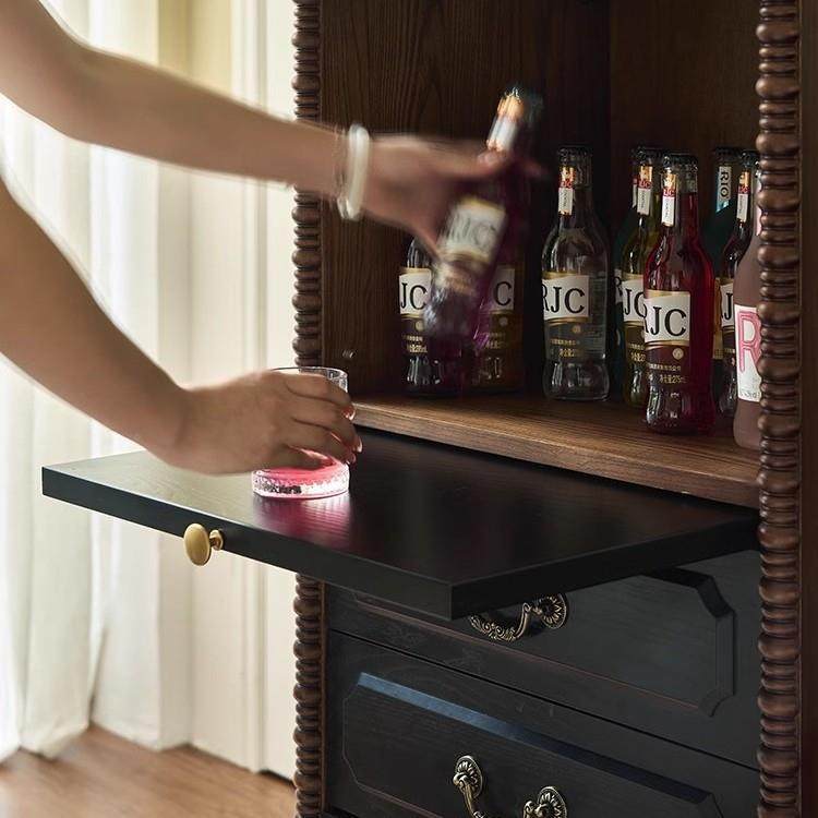 法式展斗实木边柜家用小户型柜轻奢抽60263屉三客厅复古玻璃示柜,住宅家具,餐边柜,淘宝优惠券,粉丝福利购,淘宝优惠卷