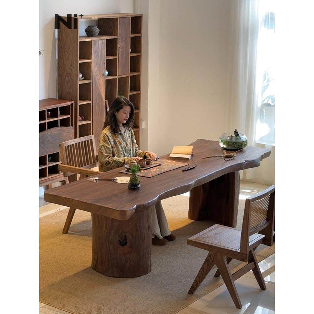 Ni+尼家侘寂风实木茶桌椅组合茶空间大板茶台民宿原生态根雕茶几,住宅家具,家用茶台/茶桌,淘宝优惠券,粉丝福利购,淘宝优惠卷