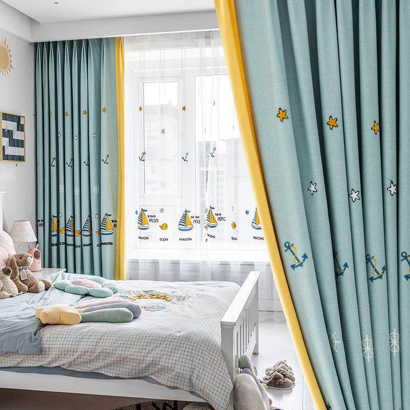 卡通房儿童房健康挂钩式窗帘遮光窗帘房间卧室飘窗定制2024年新款,居家布艺,成品窗帘,淘宝优惠券,粉丝福利购,淘宝优惠卷