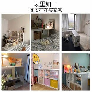 书架置物架落地储物柜半包围床边柜隔断格子柜卧室家用简易八格柜