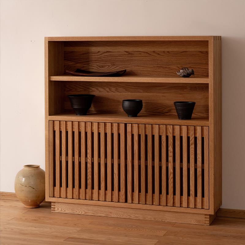 MUMO木墨 守素栅格置物柜 原木简约现代实木储物收纳酒柜家用柜子
