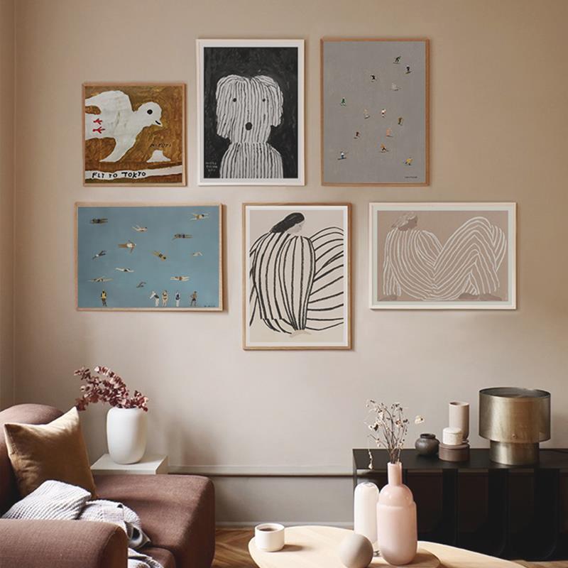 北欧装饰画 画芯手绘挂画 画鸽子动物瑞典FineLittleDay海报装饰图片