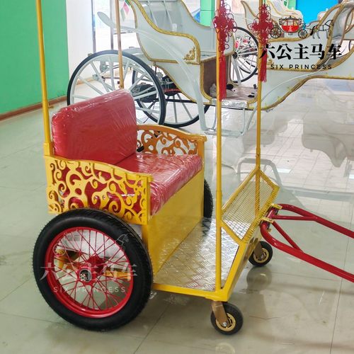 新品羊拉车人坐的公园景点观光小马车小动物小矮马拉车载客拼色