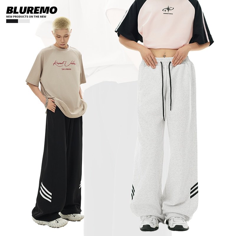 BLUREMO/模糊情绪2026春季新款100%棉美式复古撞色宽松百搭卫裤男,男装,卫裤,淘宝优惠券,粉丝福利购,淘宝优惠卷