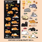 招吉猫橘猫原创可爱手工diy遮划痕防水PVC贴纸喵星人装 饰手账贴