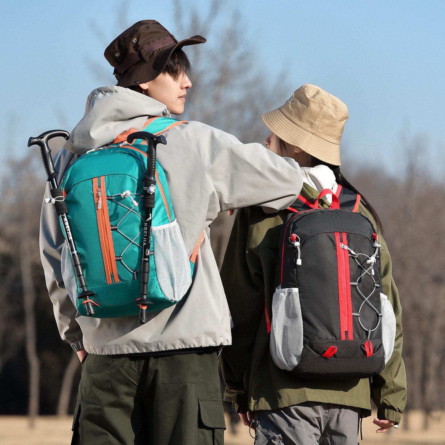 日本高级新款户外轻便折叠背包大容量耐磨收纳皮肤包登山旅行运动