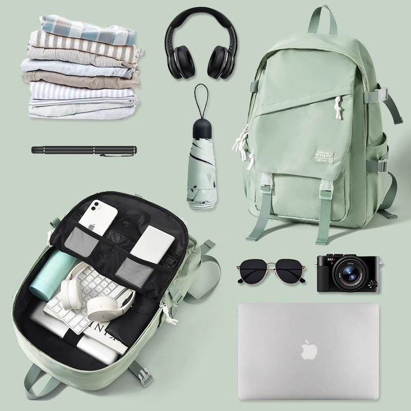 双肩背包女2025新款户外便携式大容量旅行高颜值百搭时尚通勤书包