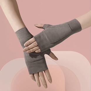 双面德绒保暖手套男女秋冬保暖防寒学生写字打字漏手指头无痕手套