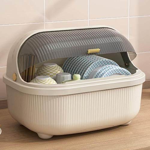 德国品质厨房碗筷收纳盒带盖放餐具碗柜置物架家用沥水碗碟收纳架