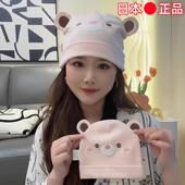 日本正品 月子帽秋冬防风孕产妇帽保暖纯棉10月份产后11月坐月头巾