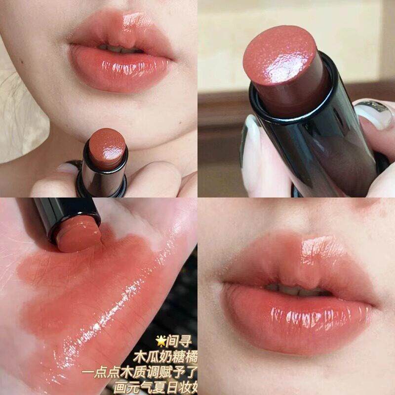 伪素腮颜神HGO!水光清透低饱和粉日常裸色显白口之红唇膏多用裸