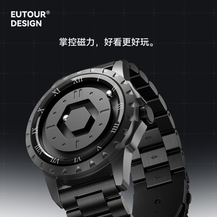 六芒星系列 25秋季上新 创意磁悬浮凌空无指针手表时尚简约