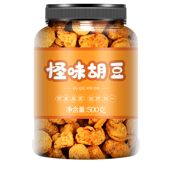 怪味胡豆零食口感丰富酥甜咸脆麻辣兰花蚕豆坚果即食罐装解馋零食