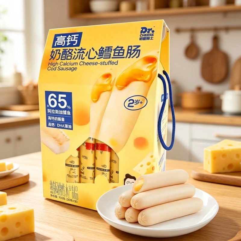 山姆奶酪博士高钙奶酪流心鳕鱼肠嚼劲适中夹心浓郁代购官方旗舰店图片