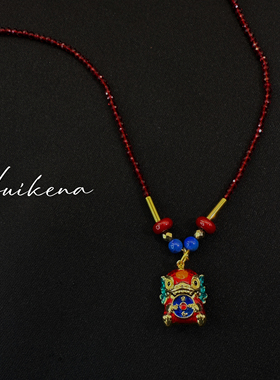 HUIKENA原创狮来运转钛钢神兽狮子时尚潮流国风个性复古项链送礼