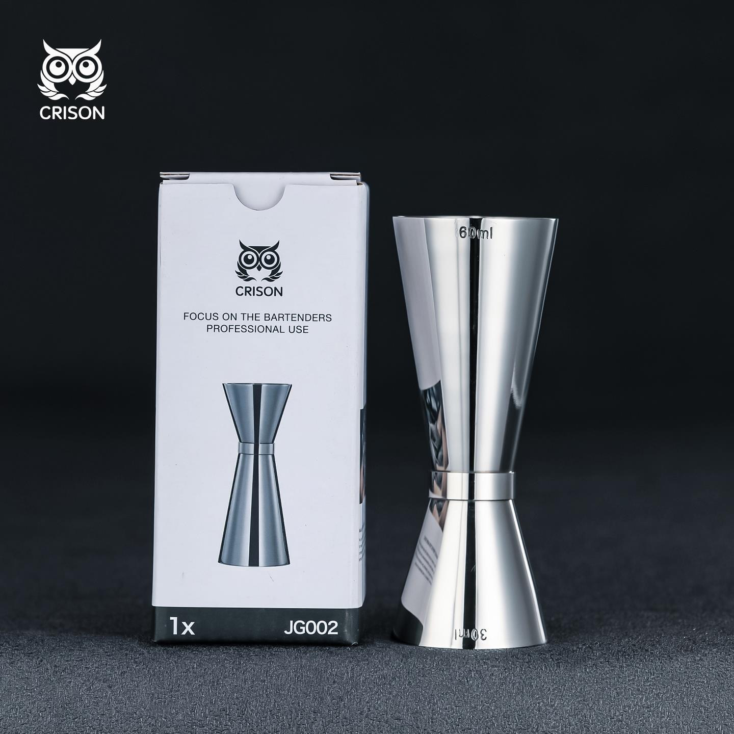 JG002 CRISON/柯瑞森304不锈钢刻度量酒器含容量线鸡尾酒量杯调酒