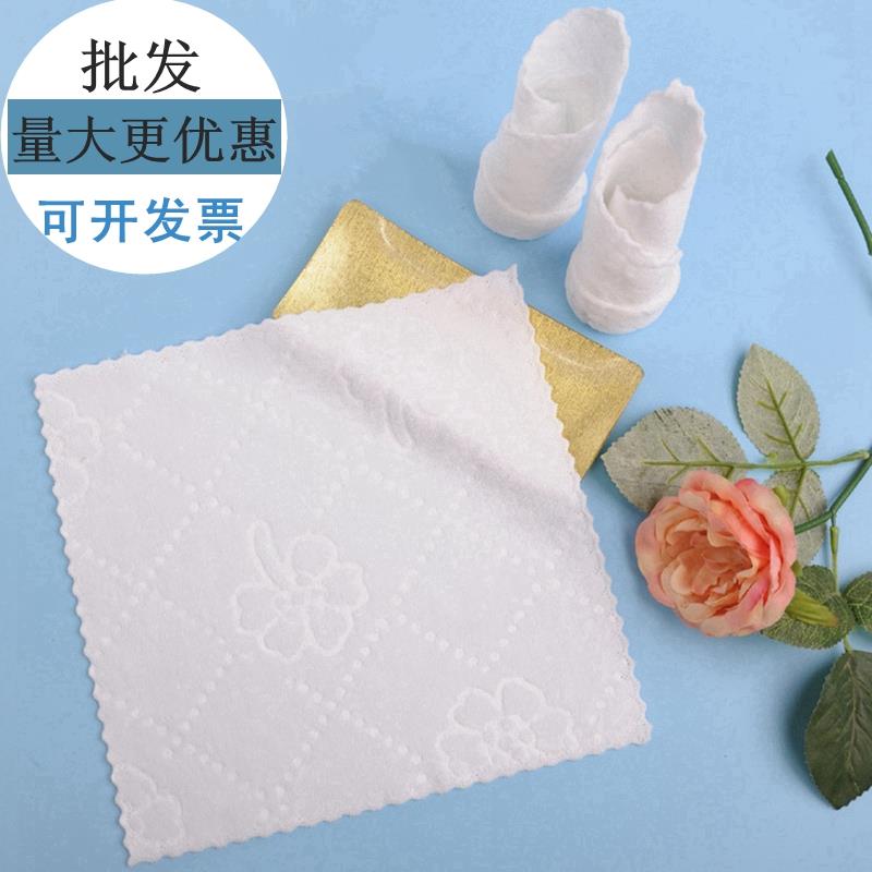 一次性白小毛巾厂家直销酒店餐厅宾馆ktv专用擦手不掉毛柔软方巾
