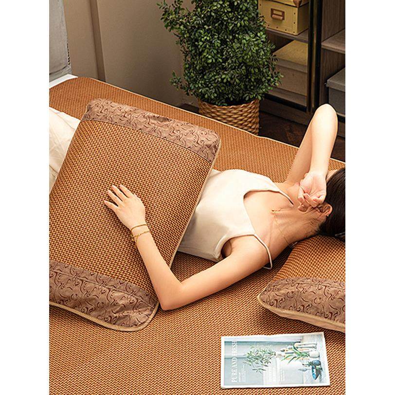 夏季藤席冰丝席0.9/1.2/1.5/1.8m单双三件套可折叠宿舍席,床上用品,冰丝席,淘宝优惠券,粉丝福利购,淘宝优惠卷