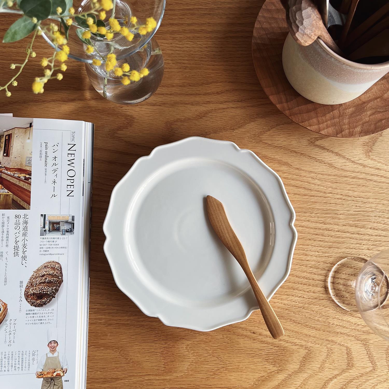 收集时光 Camus say立缘花边白盘 陶瓷盘子 牛排早餐甜品盘 包邮