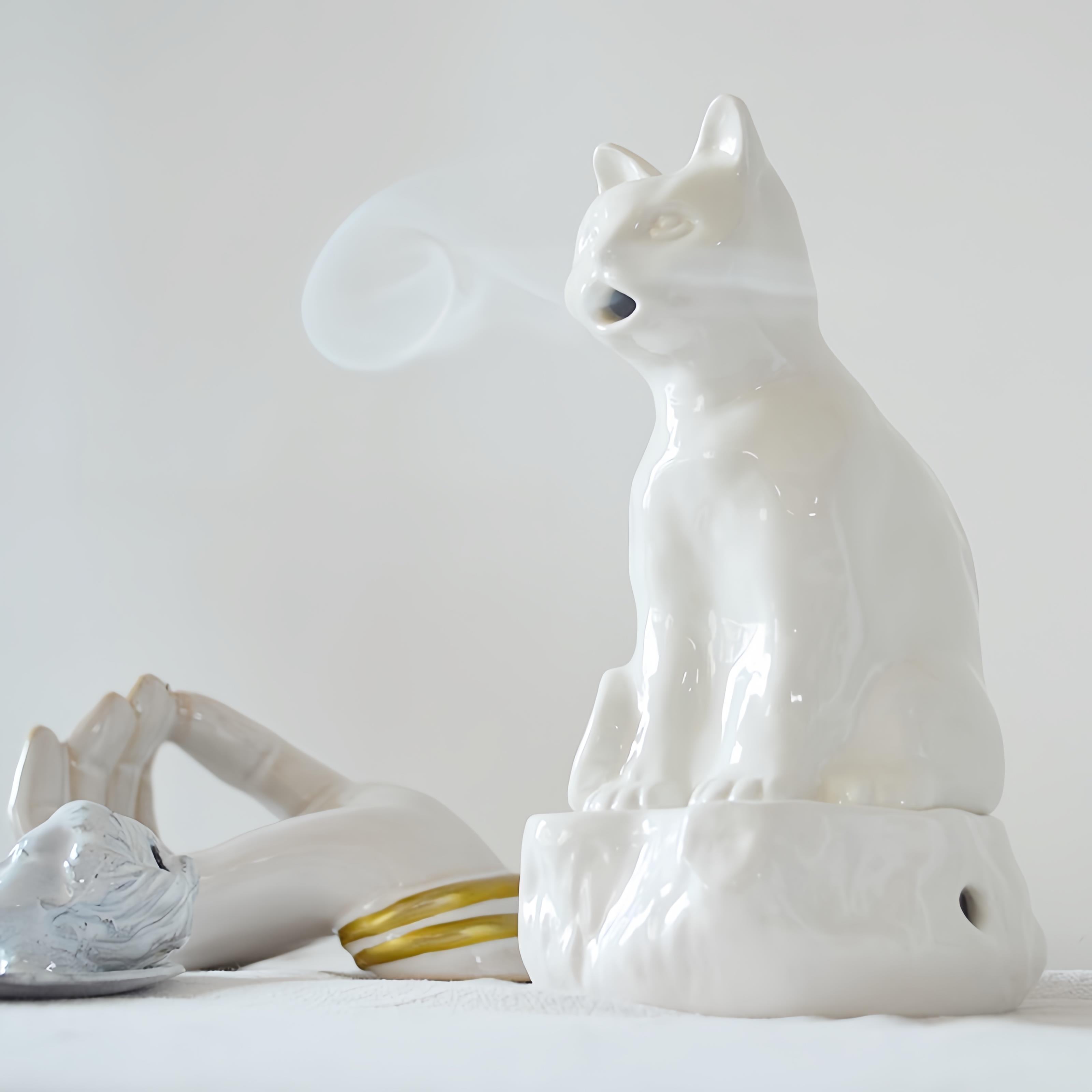 VILLATTE ASTIER de日式小猫咪猫香炉线香香插炉摆件adv创意小众