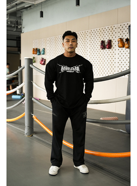 NOPERFECT【积健为雄】金士程同款潮牌宽松训练休闲圆领上衣长袖