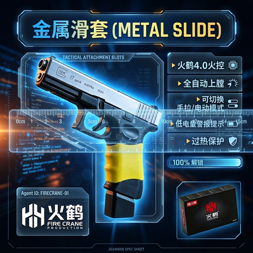 金属滑套火鹤g17回膛发射器glock行程格洛克成人合金全电手玩具枪