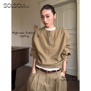 AUTI SEMINARIO 设计师 25秋冬新品 花苞袖宽松套头上衣 SOLSOL