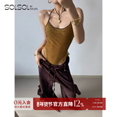 JACQUES 橄榄绿丝绒蕾丝花边连体衣SOLSOL 25早秋 WEI 设计师品牌