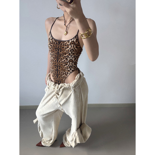 豹纹连体衣 JACQUES 25早秋新款 设计师品牌 SOLSOL WEI