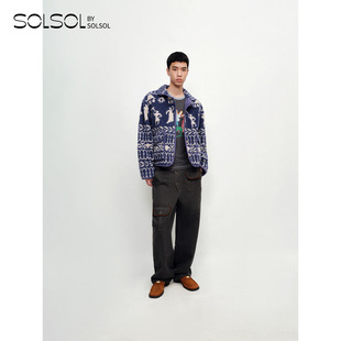 25秋冬新品 GARCON 设计师品牌 SOLSOL 羊羔毛提花夹克