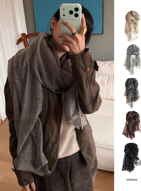 EPISSAGE 26新款纯色/印花羊绒披肩百搭简约轻柔薄款围巾SOLSOL