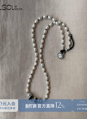 EPISSAGE黑尖晶石珍珠项链