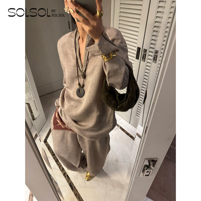 AUTI SEMINARIO 设计师品牌 25早秋新品 立领开口宽松衬衫 SOLSOL