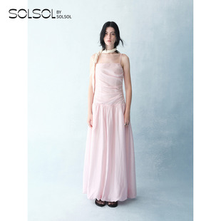 26早春新品 SENSE 设计师品牌 SOLSOL 优雅真丝伊芙裙长裙