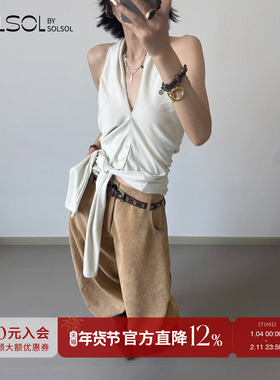 LOW CLASSIC 设计师品牌 25早秋新款 系扣裹身t恤 SOLSOL