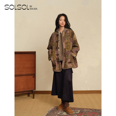 RAWSTONE复古宽松印花纽扣外套