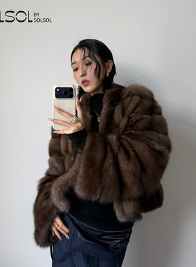 ADAPLAYS 设计师品牌 25秋冬新款 CITES认证进口紫貂外套 SOLSOL