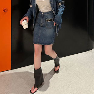 【限时折扣】COPERNI 设计师品牌 纯色牛仔半裙 SOLSOL