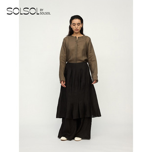 褶皱棉正反褶裙裤 RUOHAN 巴里纱 设计师品牌 SOLSOL 25早秋新品