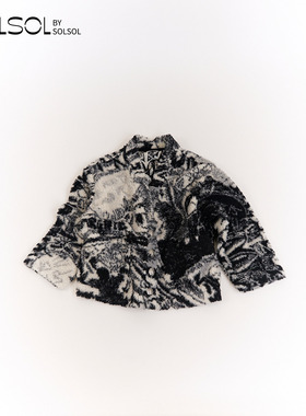 PRONOUNCE联名款labubu设计师款 25秋冬正反两穿印花双面羊毛开衫