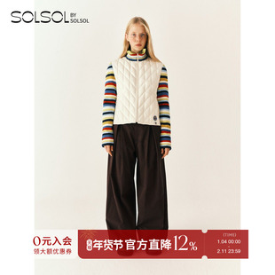 SHORT SENTENCE  26早春新品彩色条纹针织拼接羽绒夹克外套SOLSOL