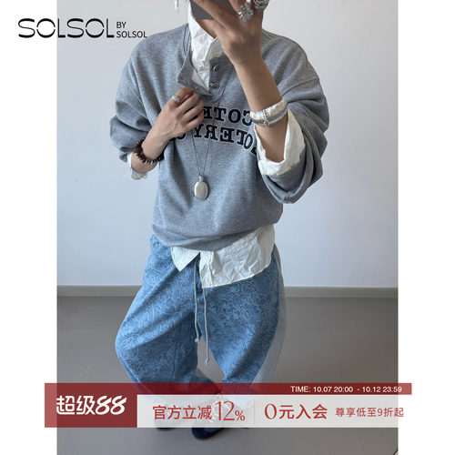 COTEMP秋冬头彩俱乐部复古卫衣女