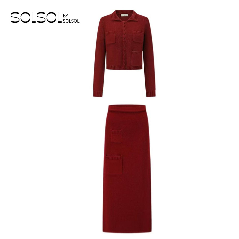SWAYING/KINT 设计师品牌 25春夏新品  羊毛口袋开衫半裙 SOLSOL