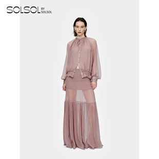 优雅简约涟漪真丝衬衣 OUDE 26早春新品 设计师品牌 SOLSOL WAAG
