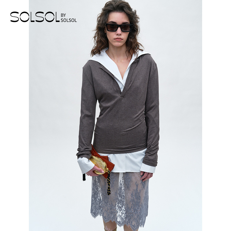 JACQUES WEI设计师品牌 25春夏新款 叠穿衬衫两件套SOLSOL