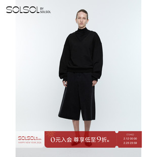 TOENN 设计师品牌 25秋冬新品 纯棉绑带阔牛仔短裤 SOLSOL