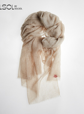 EPISSAGE 26新款纯色/印花羊绒披肩百搭简约轻柔薄款围巾SOLSOL